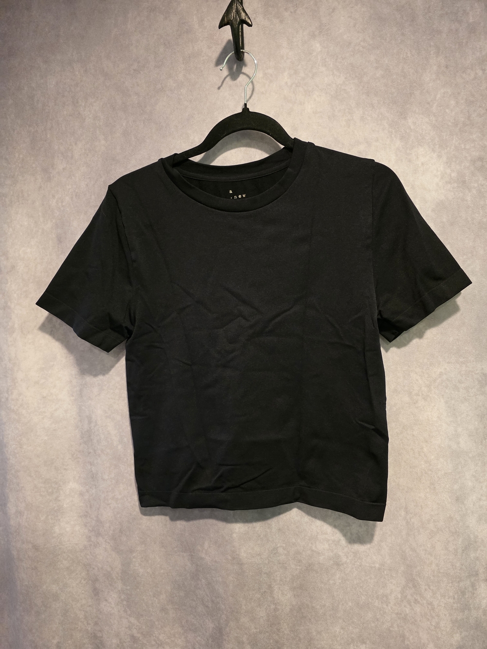 a new day Black Short Sleeve Crewneck Tee